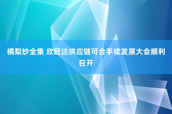 橘梨纱全集 欣旺达供应链可合手续发展大会顺利召开