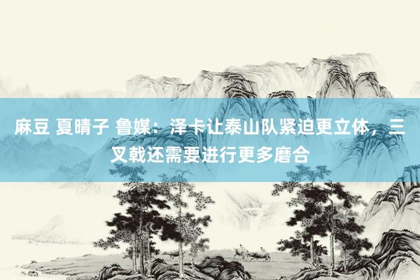 麻豆 夏晴子 鲁媒：泽卡让泰山队紧迫更立体，三叉戟还需要进行更多磨合