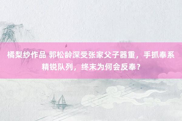 橘梨纱作品 郭松龄深受张家父子器重，手抓奉系精锐队列，终末为何会反奉？