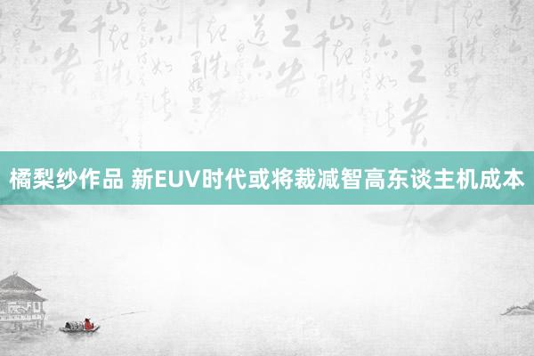 橘梨纱作品 新EUV时代或将裁减智高东谈主机成本