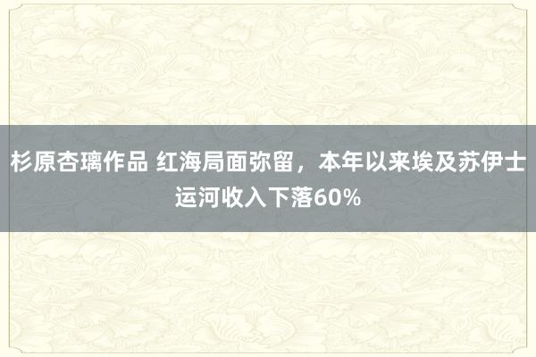 杉原杏璃作品 红海局面弥留，本年以来埃及苏伊士运河收入下落60%