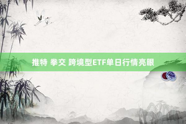 推特 拳交 跨境型ETF单日行情亮眼