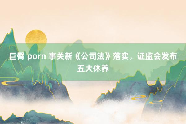 巨臀 porn 事关新《公司法》落实，证监会发布五大休养