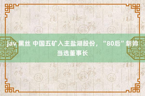 jav 黑丝 中国五矿入主盐湖股份，“80后”新帅当选董事长