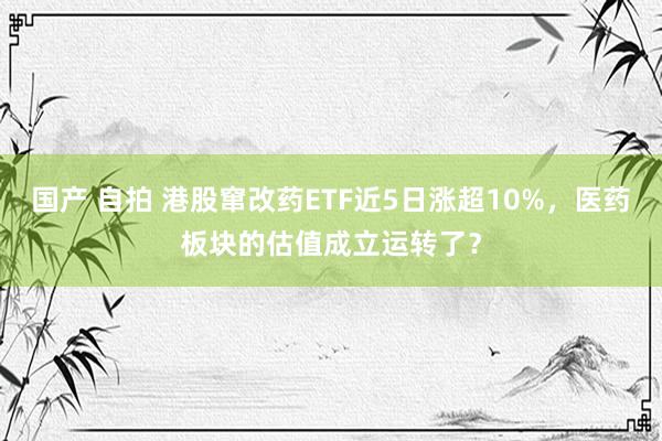 国产 自拍 港股窜改药ETF近5日涨超10%，医药板块的估值成立运转了？