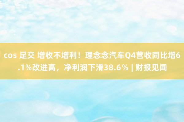 cos 足交 增收不增利！理念念汽车Q4营收同比增6.1%改进高，净利润下滑38.6％ | 财报见闻