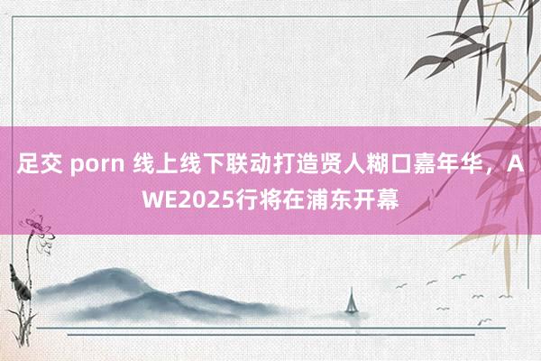 足交 porn 线上线下联动打造贤人糊口嘉年华，AWE2025行将在浦东开幕