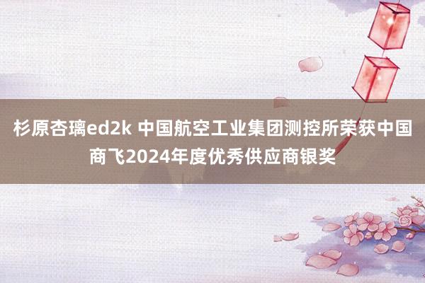 杉原杏璃ed2k 中国航空工业集团测控所荣获中国商飞2024年度优秀供应商银奖