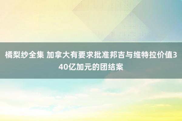 橘梨纱全集 加拿大有要求批准邦吉与维特拉价值340亿加元的团结案