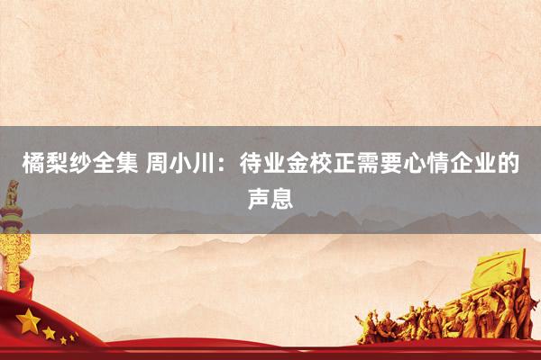 橘梨纱全集 周小川：待业金校正需要心情企业的声息