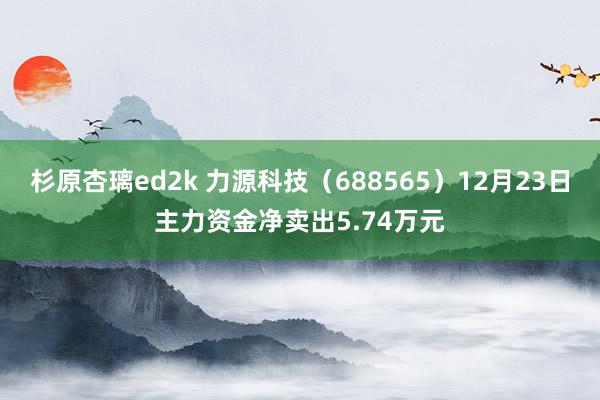 杉原杏璃ed2k 力源科技（688565）12月23日主力资金净卖出5.74万元