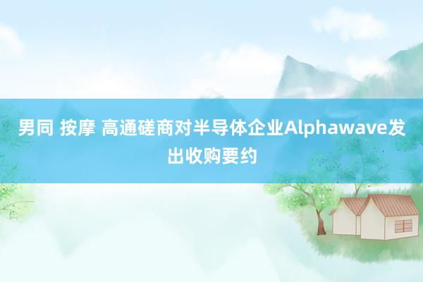 男同 按摩 高通磋商对半导体企业Alphawave发出收购要约