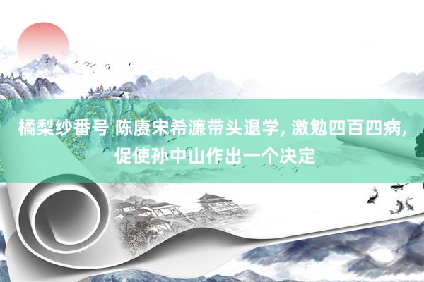 橘梨纱番号 陈赓宋希濂带头退学， 激勉四百四病， 促使孙中山作出一个决定