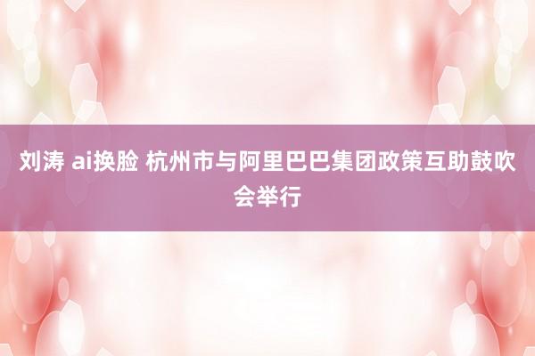 刘涛 ai换脸 杭州市与阿里巴巴集团政策互助鼓吹会举行