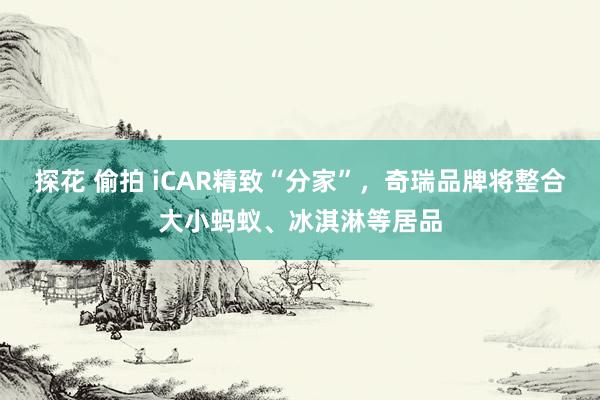 探花 偷拍 iCAR精致“分家”，奇瑞品牌将整合大小蚂蚁、冰淇淋等居品