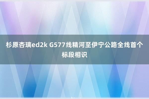 杉原杏璃ed2k G577线精河至伊宁公路全线首个标段相识