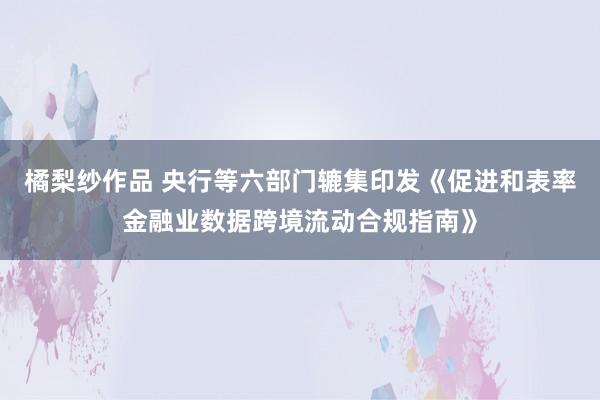 橘梨纱作品 央行等六部门辘集印发《促进和表率金融业数据跨境流动合规指南》