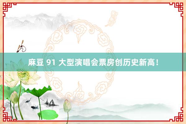 麻豆 91 大型演唱会票房创历史新高！