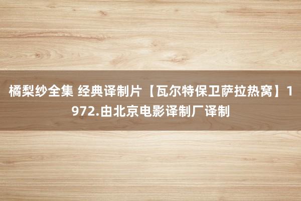 橘梨纱全集 经典译制片【瓦尔特保卫萨拉热窝】1972.由北京电影译制厂译制