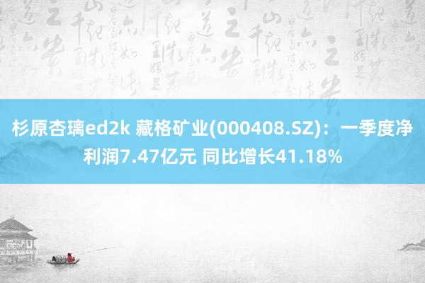 杉原杏璃ed2k 藏格矿业(000408.SZ)：一季度净利润7.47亿元 同比增长41.18%