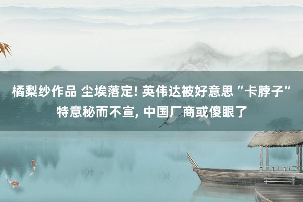 橘梨纱作品 尘埃落定! 英伟达被好意思“卡脖子”特意秘而不宣， 中国厂商或傻眼了