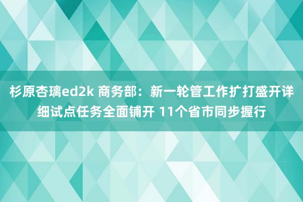 杉原杏璃ed2k 商务部：新一轮管工作扩打盛开详细试点任务全面铺开 11个省市同步握行