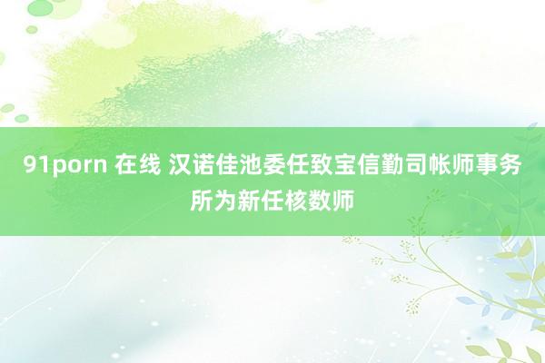 91porn 在线 汉诺佳池委任致宝信勤司帐师事务所为新任核数师