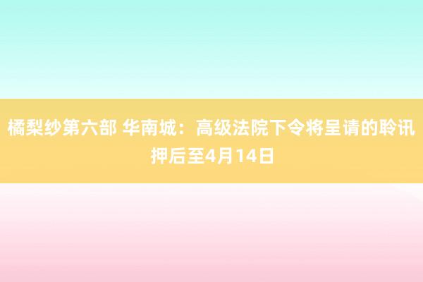橘梨纱第六部 华南城：高级法院下令将呈请的聆讯押后至4月14日