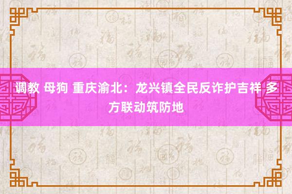 调教 母狗 重庆渝北：龙兴镇全民反诈护吉祥 多方联动筑防地