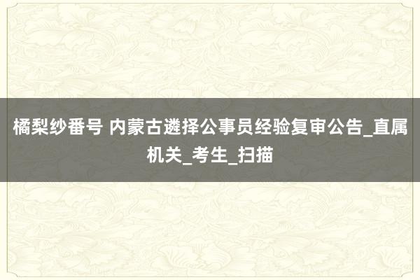 橘梨纱番号 内蒙古遴择公事员经验复审公告_直属机关_考生_扫描