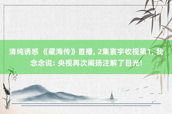 清纯诱惑 《藏海传》首播， 2集寰宇收视第1， 我念念说: 央视再次阐扬注解了目光!